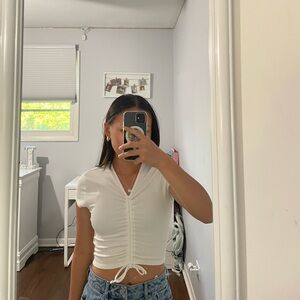 H&M white xs adjustable top